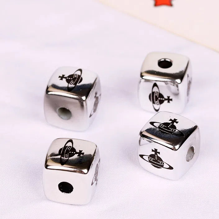 Silver Square Acrylic Beads 14mm Hello Kitty Series 10pcs 6