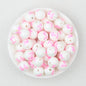 15mm Pink Barbie Print Round Silicone Beads 50pcs 2
