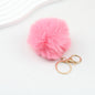 Pom Pom Keychain Fluffy Imitation Rex Rabbit Fur Ball 8cm With Lobster Clasp