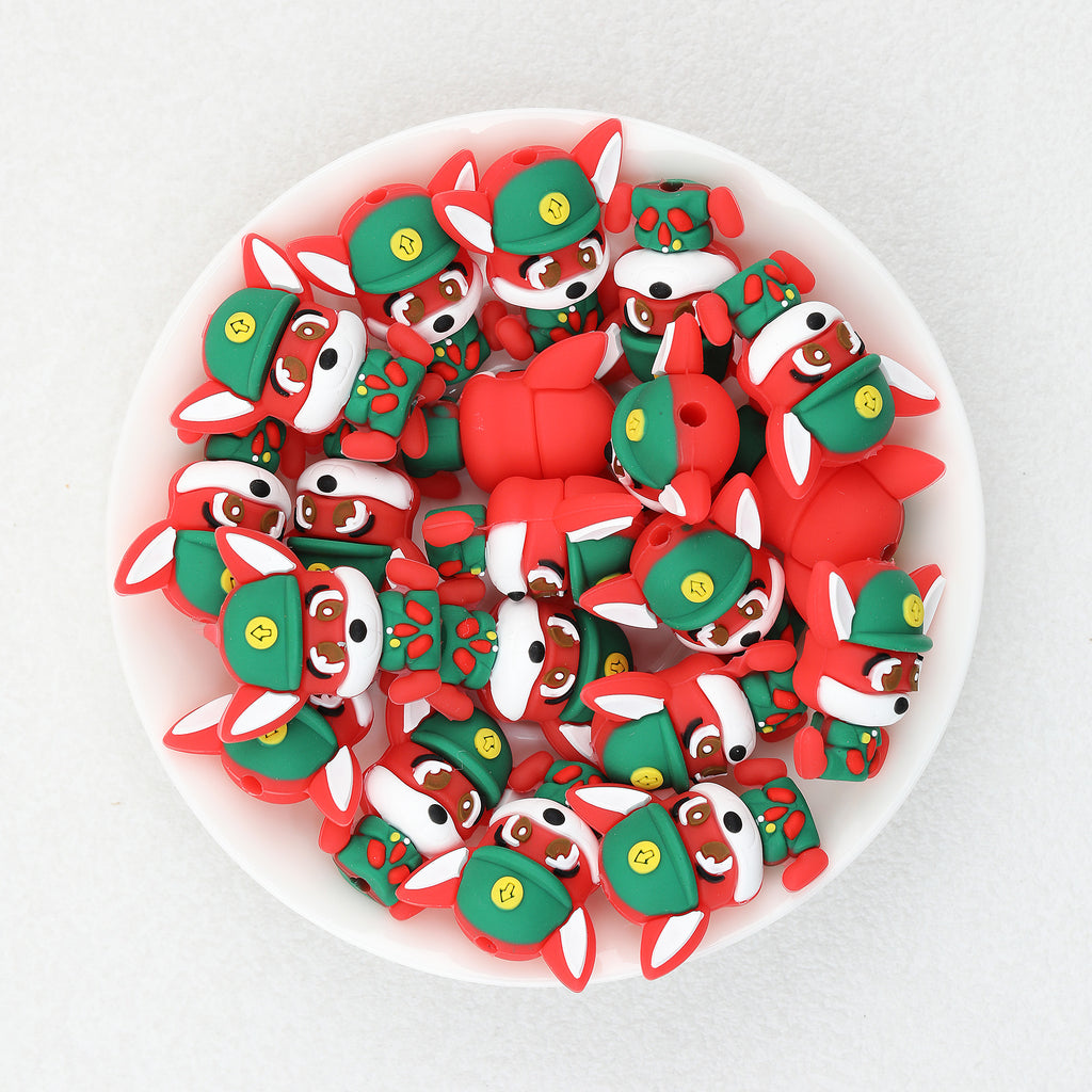3D Mail Carrier Fox Silicone Focal Beads 20Pcs  2