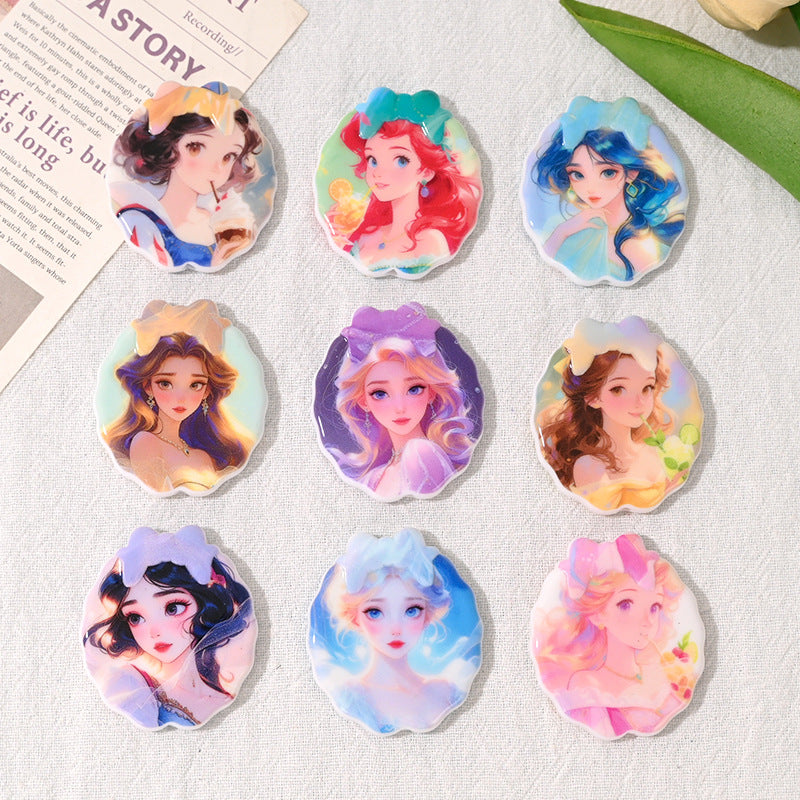 Graceful Princess Acrylic Flat Oval Beads 39mm 10pcs 3