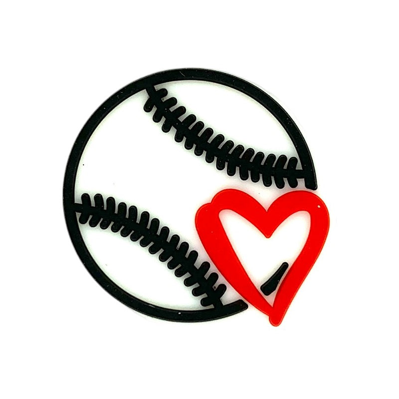 Silicone Focal Beads Balls Basketball Baseball Volleyball Rugby Heart 20pcs 6