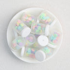 3D Candy Bottle Silicone Focal Beads Wholesale, Pastel Purple Glitter Design