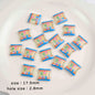 Square Acrylic Beads 17mm Apple Snack Bag Design 10pcs 4