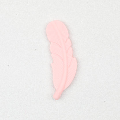 Colorful Feather Shaped Silicone Beads 20pcs 9