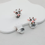 3D Coffee Time Cow Silicone Focal Beads 20pcs