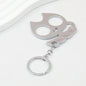 Cat Shaped Self Defense Keychain Survival Finger Clasp Compact - Silver