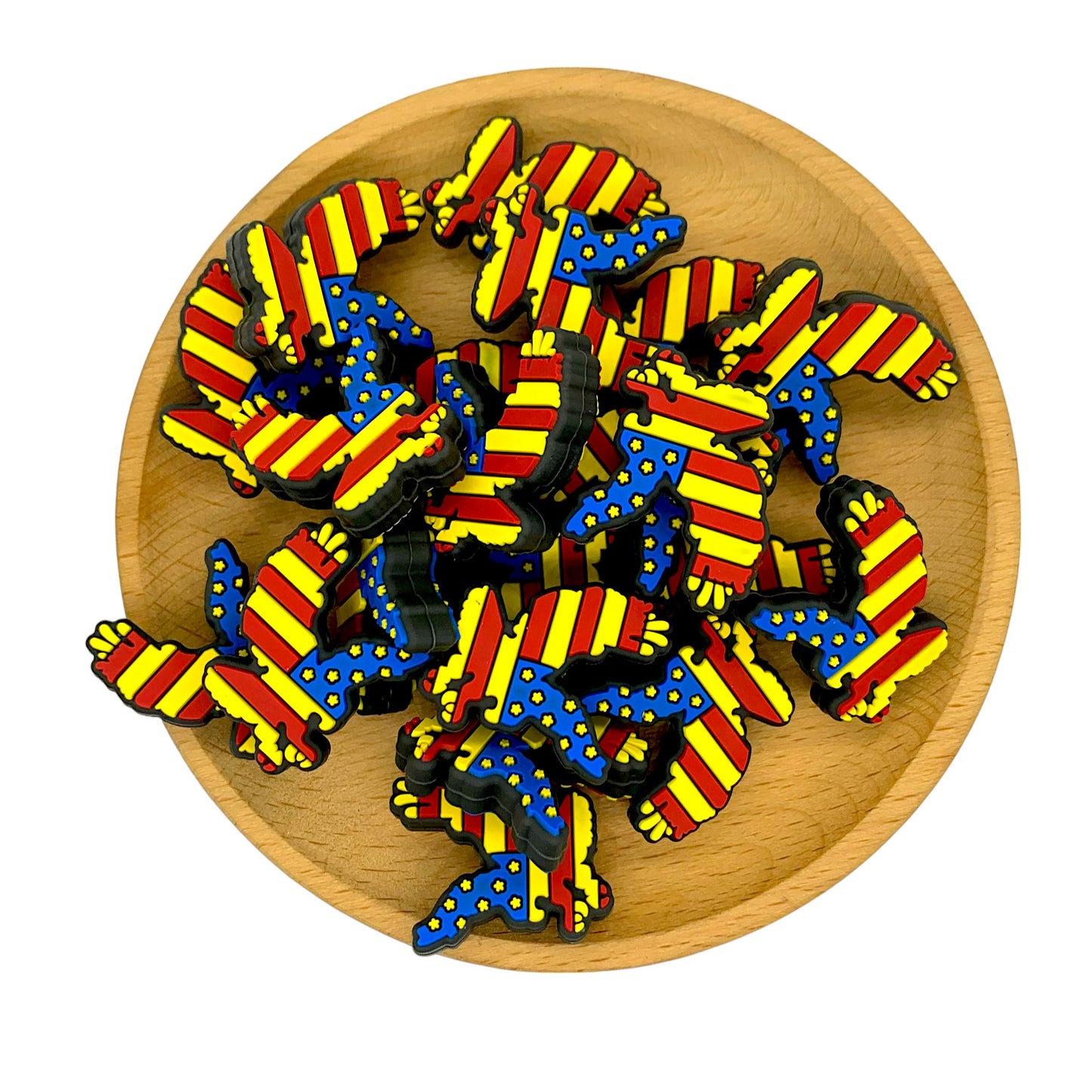 Silicone Focal Beads USA Flag Eagle Design 20pcs 2