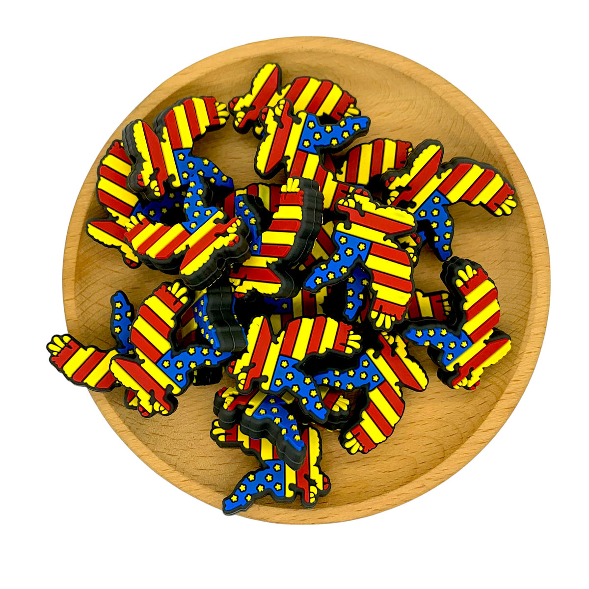 Silicone Focal Beads USA Flag Eagle Design 20pcs 2