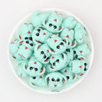 Mint Green 3D Monster Silicone Focal Beads 20pcs