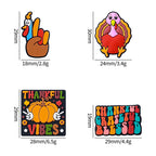 Silicone Focal Beads Thanksgiving Turkey With Pumpkin and Thankful Vibes 20pcs 2