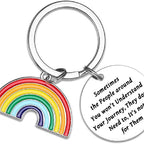 Rainbow Keychain Stainless Steel Arched Colorful Charm Inspirational 3