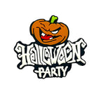 Silicone Focal Beads Halloween Pumpkin With Halloween Party Text 20pcs