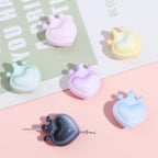 Heart Crown Acrylic Beads 17x19mm Glossy Pastel and Black 8pcs