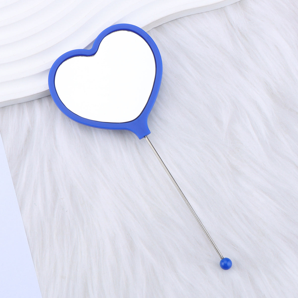 Beadable Plastic Mirrors Handheld Heart-shaped