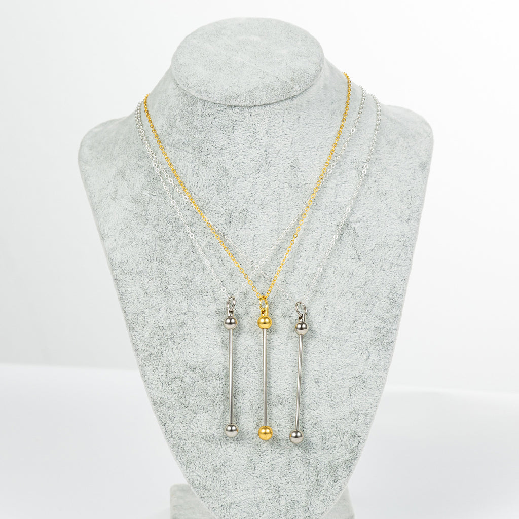Beadable Metal Necklaces With Bars