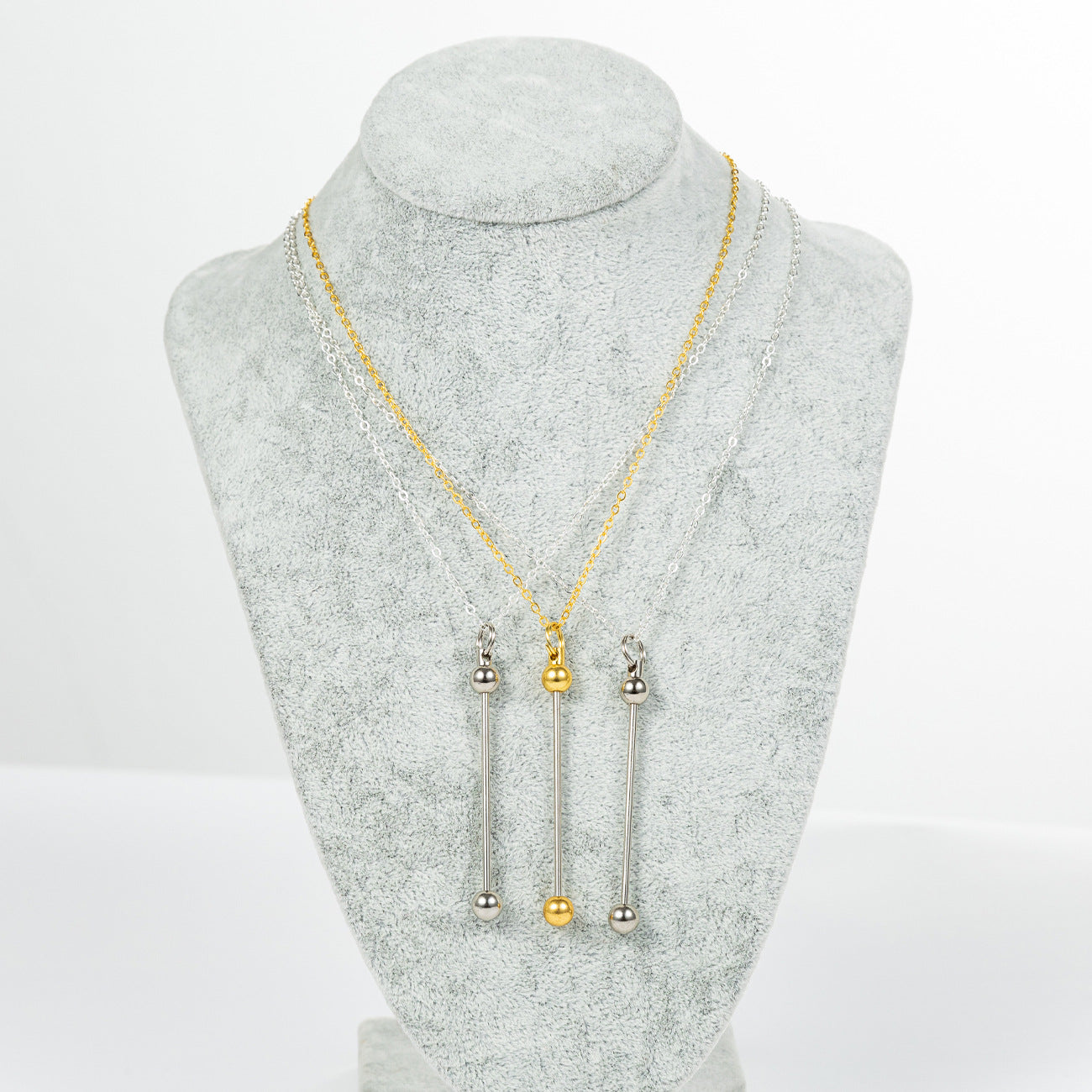 Beadable Metal Necklaces With Bars