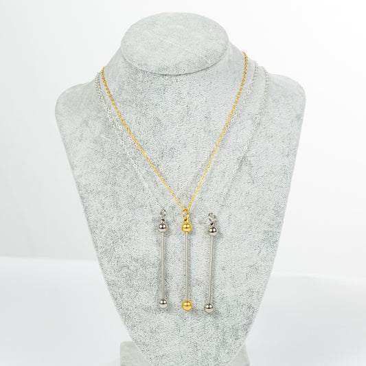 Beadable Metal Necklaces With Bars