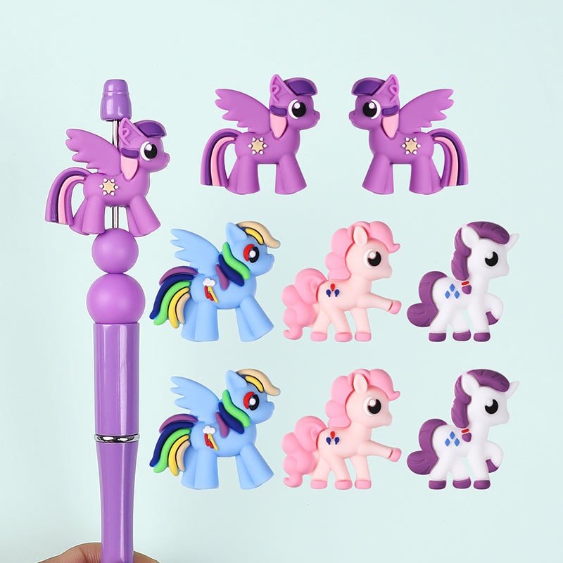 Silicone 3D Focal Beads My Little Pony Front Facing 20pcs 5