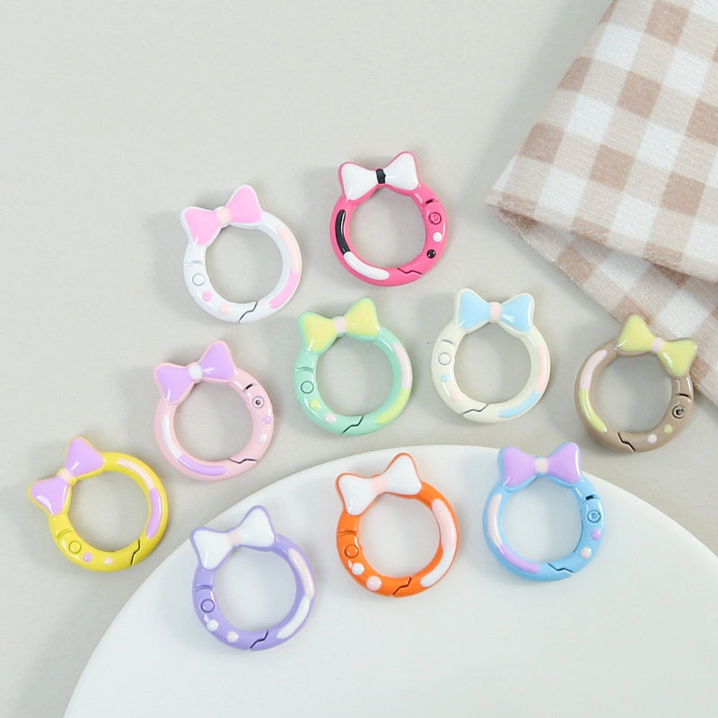 Zinc Alloy Bow Trigger Keyrings 27mm Baking Painted 6pcs