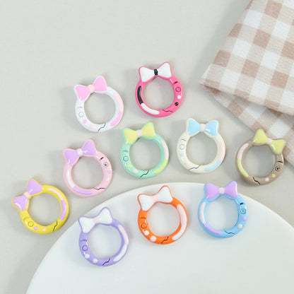 Zinc Alloy Bow Trigger Keyrings 27mm Baking Painted 6pcs