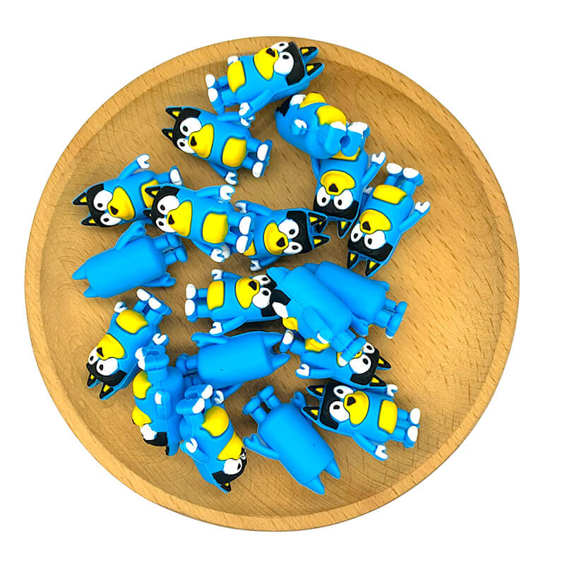 Silicone 3D Focal Beads Bluey Character Front Facing 2