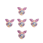Cute Gradient Heart Shape Acrylic Beads with Bunny Prints 20pcs 5