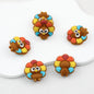 Thanksgiving Turkey 3D Silicone Beads with Colorful Feathers 20pcs 3