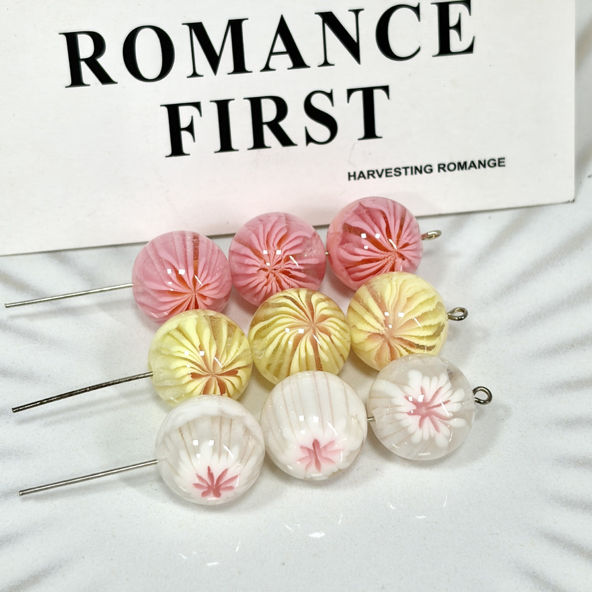 Color Changing Cherry Blossom Resin Round Beads 50pcs 4