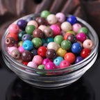 Solid Color Round Acrylic Beads 8mm 100g 3