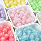 Summer Inspired 16mm Resin Round Beads with Sparkling Sequins 10pcs 3