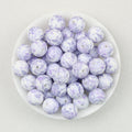 15mm Colorful Polka Dot Print Round Silicone Beads  50pcs - Amethyst