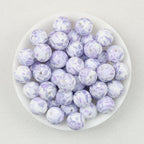 15mm Colorful Polka Dot Print Round Silicone Beads  50pcs - Amethyst