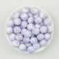 15mm Colorful Polka Dot Print Round Silicone Beads  50pcs - Amethyst