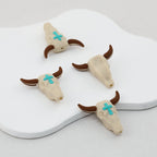Western Cross Bull Skull 3D Silicone Focal Beads 20pcs