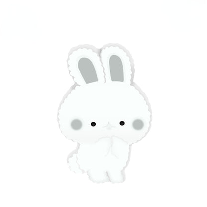 Silicone Focal Beads Rabbit Pastel Cheeks Detailing 10pcs 8