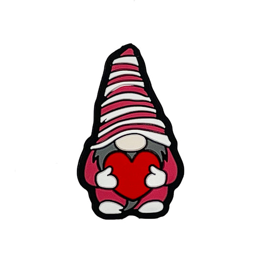 Silicone Focal Beads Christmas Gnome Holding Heart 20pcs