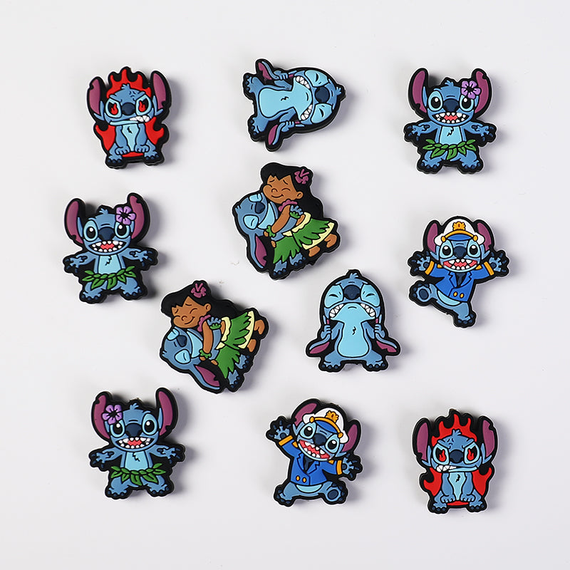 Silicone Focal Beads Disney Stitch Smiling Face 20pcs 5