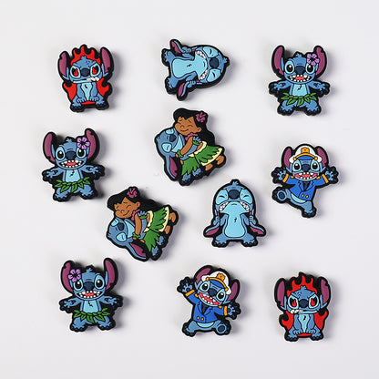 Silicone Focal Beads Disney Stitch Smiling Face 20pcs 5