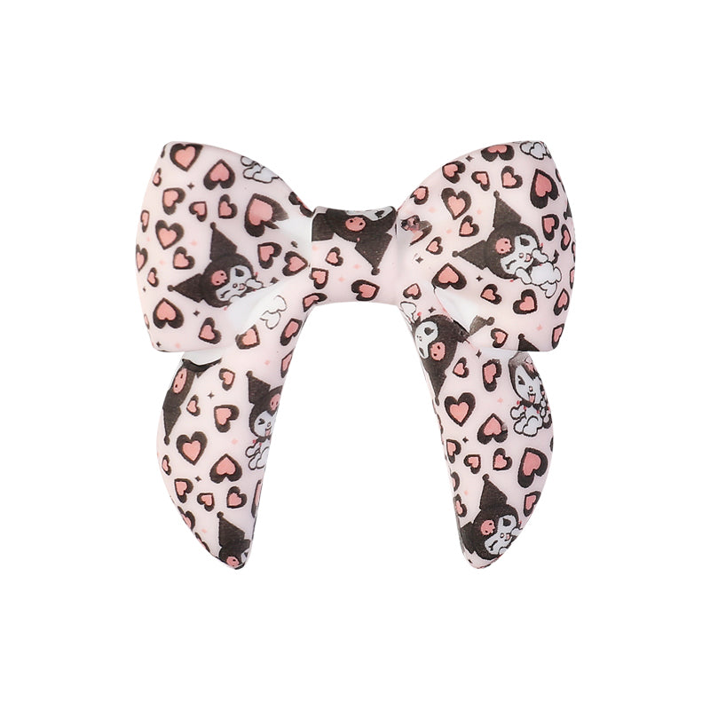 10pcs 3D Bow Printed Silicone Focal Beads