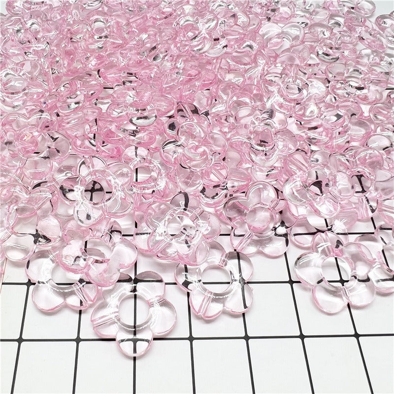 Transparent Hollow Flower Acrylic Beads 19mm Colorful 40pcs 5