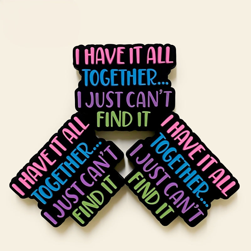 Silicone Focal Beads English Short Sentence Vibrant Colorful 20pcs