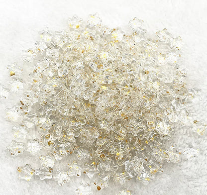 Pentagonal Star Glass Beads 8mm Transparent Pastel Colors 30pcs 14