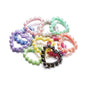 Hollow Heart Acrylic Beads 39x43mm Pastel and Black Scalloped 10pcs 14