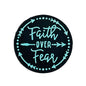 Silicone Focal Beads Faith Over Fear Circle Badge Arrow Accents 20pcs 3