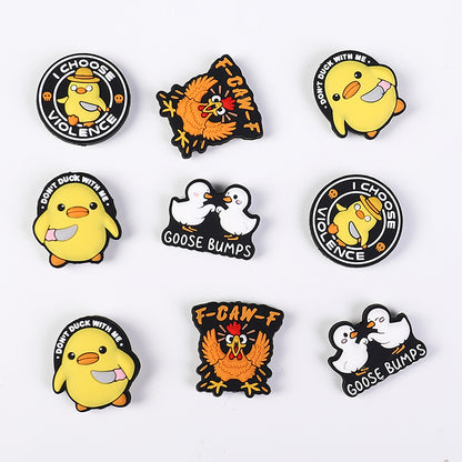 Cute Alphabet Chick Duck Silicone Focal Beads 20pcs 3