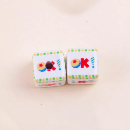 Painted Square Acrylic Beads 15mm Toy Story Printed 10pcs 6