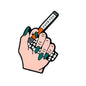 Silicone Focal Beads Large Fuk You Hand With Teal Nails Holding Cigarette 20pcs