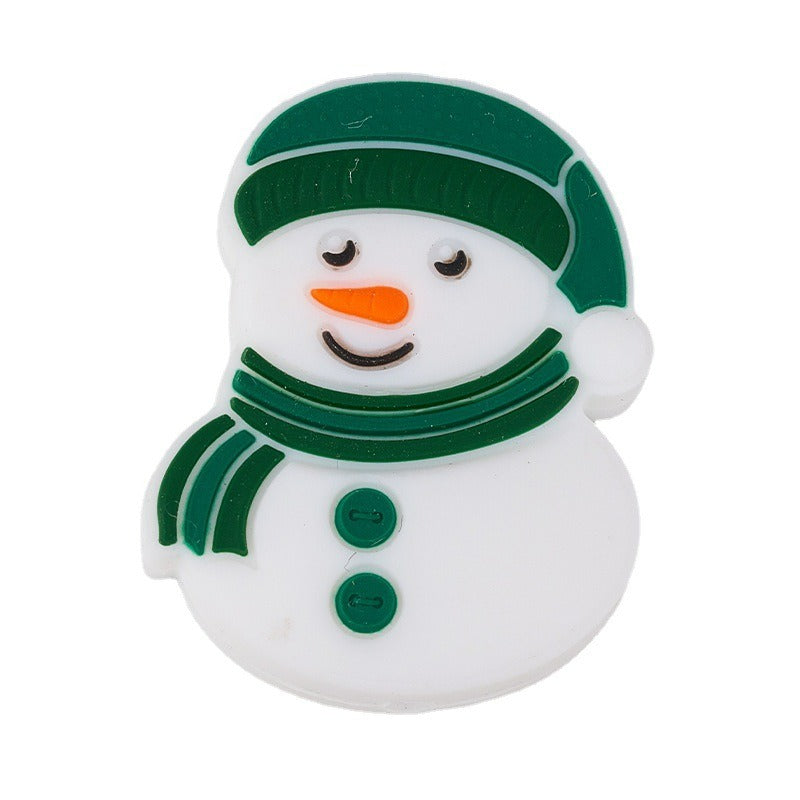 Silicone Focal Beads Christmas Tree Snowman Stocking 20pcs 5