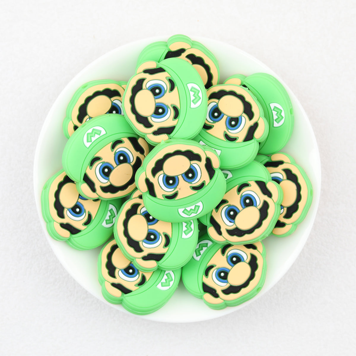  Super Mario Face Silicone Focal Beads 20Pcs 4